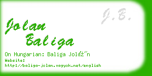 jolan baliga business card